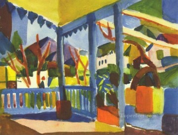 表現主義 Painting - サンジェルマン表現主義のカントリーハウスのテラス